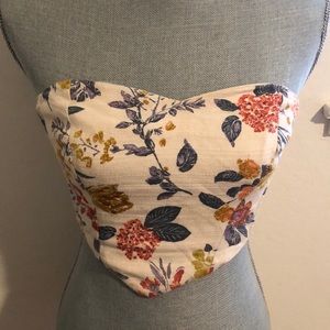 Urban Outfitters Floral Strapless Crop Top Size M